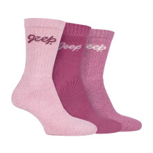 (04-Aug, Rose / Creme) Jeep - 3er-Pack gerippte Damen-Stiefelsocken mit hohem Baumwollanteil