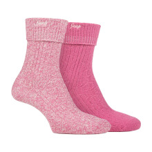 (04-Aug, Kirschrot / Creme) Jeep - 2er-Pack superweiche Stiefelsocken für Damen