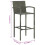 VidaXL (grey, 4 pcs) vidaXL Bar Stools Dining Stool Chairs Kitchen Stool with Backrest Poly Rattan 4