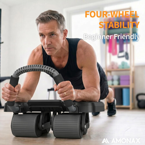 Amonax Ab Roller Exercise Wheel Four Wheel Abs Trainer with Elbow Support A 2