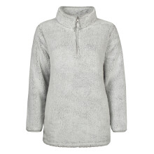 (Small, Grau) Heat Holders - Heat Holders - Damen Teddy Fleece Thermo Pullover 1/4 Zip warm weich