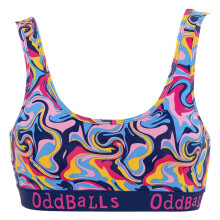 (X-Large, Wellen) Oddballs - OddBalls - Damen Baumwoll Bralette Bunt | Weiches Drahtloses Alltags-BH Top