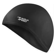 (One Size, Schwarz) Aqua Speed - Aqua Speed - Badekappe Silikon weich Ohrschutz Unisex Erwachsene
