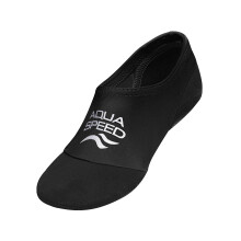 (05-Jun, Schwarz) Aqua Speed - Schwimmsocken Damen Herren leicht rutschfest Pool Schuhe