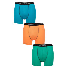(L, Blau/Orange/Türkis) Glenmuir - Glenmuir - 3er Pack Herren Performance Boxershorts Atmungsaktiv Sport Fit
