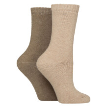 (04-Aug, Braun/Beige) Glenmuir - Glenmuir - 2er Pack Damen Thermo Boot Socken Wollmix Warm Wandern