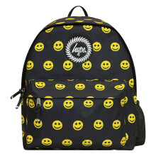 Hype - Hype - Unisex Rucksack Schwarz Gelb Smiley Laptopfach Gepolstert