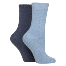 (04-Aug, Hellblau/Blau) Glenmuir - Glenmuir - 2er Pack Damen Thermo Boot Socken Wollmix Warm Wandern