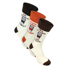 (One Size, Kaffee) Sock Snob - Sock Snob - 3er Pack Herren Baumwoll Socken lustige Food & Drink Sprüche