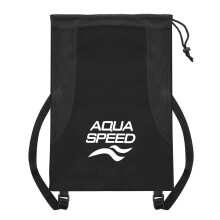 (One Size, Schwarz) Aqua Speed - Aqua Speed - Große Mesh Rucksack Pool belüftet für nasse Schwimmsachen