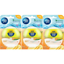 3 x Ambi Pur Toilet Liquid Rim Block (Holder + Refill 55 ml) - Lemon & Mandarin