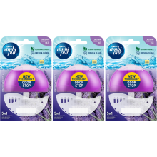 3 x Ambi Pur Toilet Liquid Rim Block (Holder + Refill 55 ml) - Lavender & Rosemary