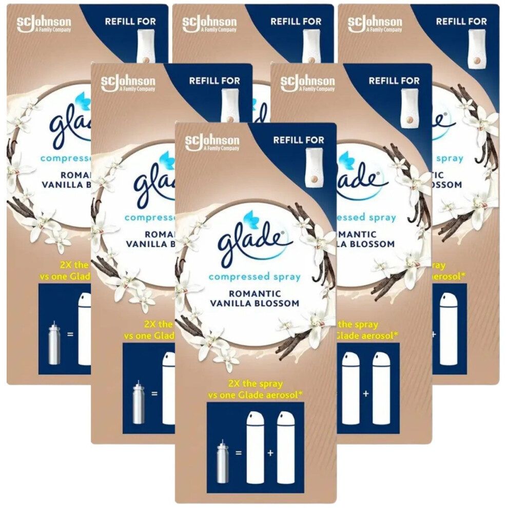 Glade 6 X Compressed (Touch & Fresh) Air Freshner Refill 10Ml - Romantic Vanilla Blossom