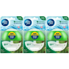 3 x Ambi Pur Toilet Liquid Rim Block (Holder + Refill 55 ml) - Tea Tree & Pine