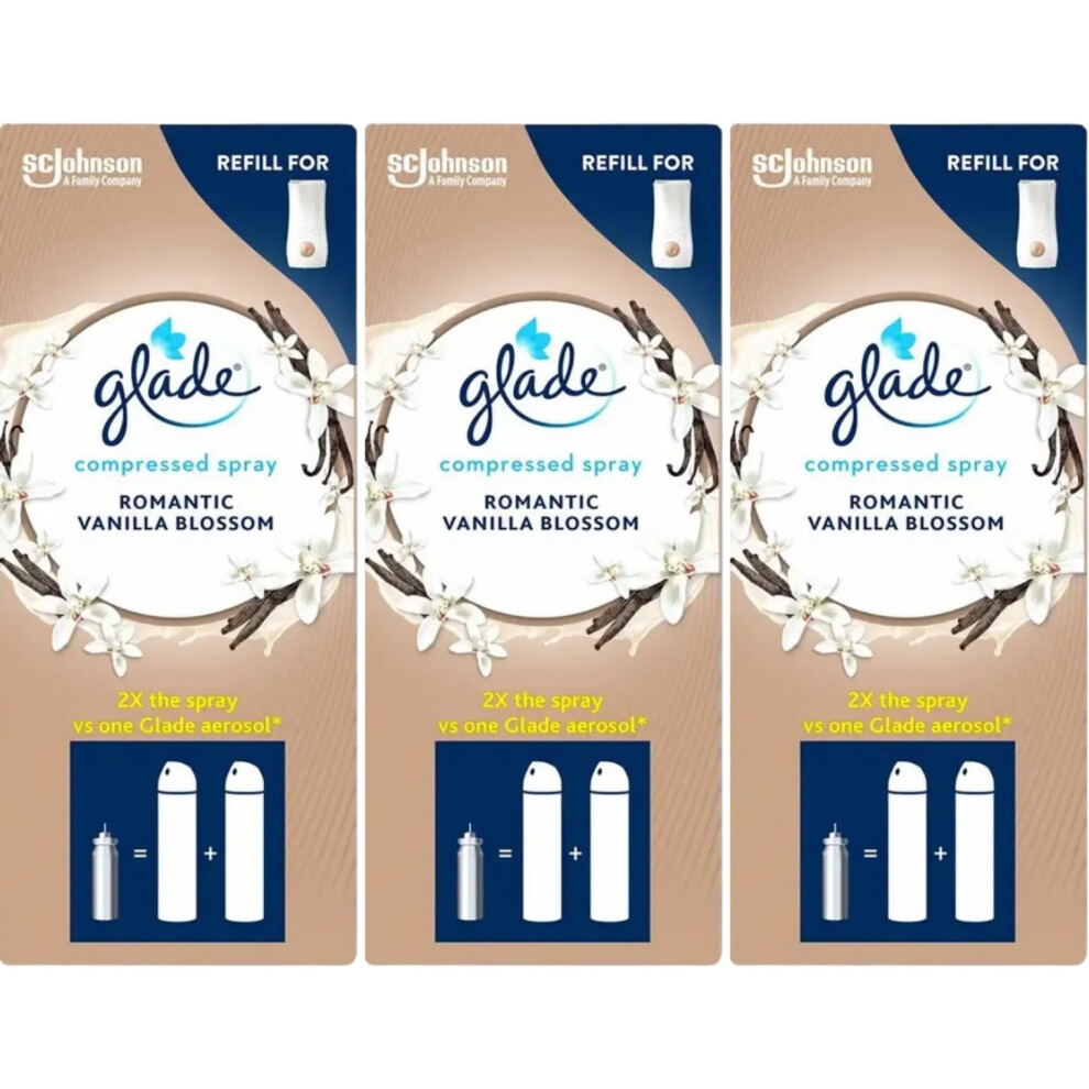 Glade 3 X Compressed (Touch & Fresh) Air Freshner Refill 10Ml - Romantic Vanilla Blossom
