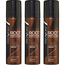 3 x150ml PROVOKE Root Perfector Instant Root Touch Up Spray - Brown