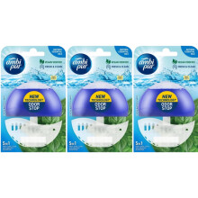 3 x Ambi Pur Toilet Liquid Rim Block (Holder + Refill 55 ml) - Fresh Water & Mint