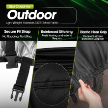 Rockoo Bike Cover for Outdoor Storage for 2 Bikes Heavy Duty 210D Oxford Fa