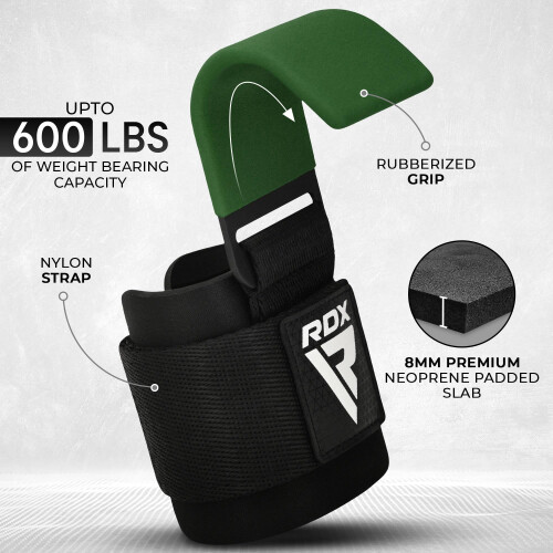 RDX Weight Lifting Hooks for Deadlifting (Pair) - 600Lbs Capacity - 1