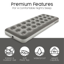 Bestway Premium Camping Single Airbed with Cordless Battery Pump,