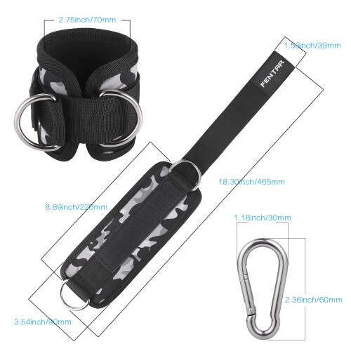 Fentar 2Pcs Adjustable Ankle Cuffs for Cable Machine Comfortable Gym Straps 1