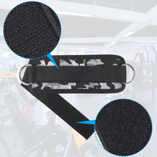 Fentar 2Pcs Adjustable Ankle Cuffs for Cable Machine Comfortable Gym Straps 2