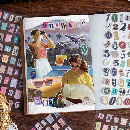 Letter and Number Sticker Journaling Decorative Sticker For 1