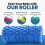 Foam Roller Blue with 3 Resistance Level Bands  Lightweight Foam Rollers fo 5