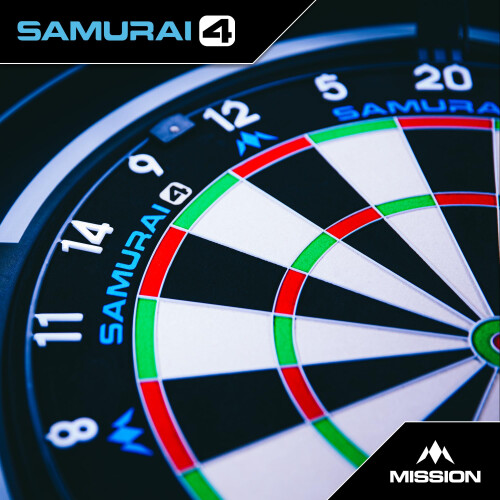 Mission Darts  Samurai 4  Professional Bristle Dartboard  Knife Wire  White 1