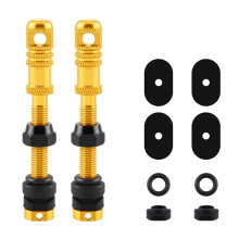 2pack Vacuum Sealed Bicycles Valves Extenders-gold 45MM
