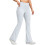 Women's fleece flared pants with pockets, hip-lifting,-White M 1