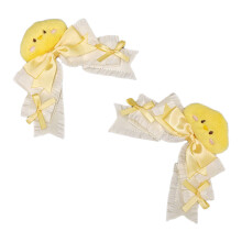 Pair of 1 Cute Animal Hair Bows Handmade Barrettes For-chick