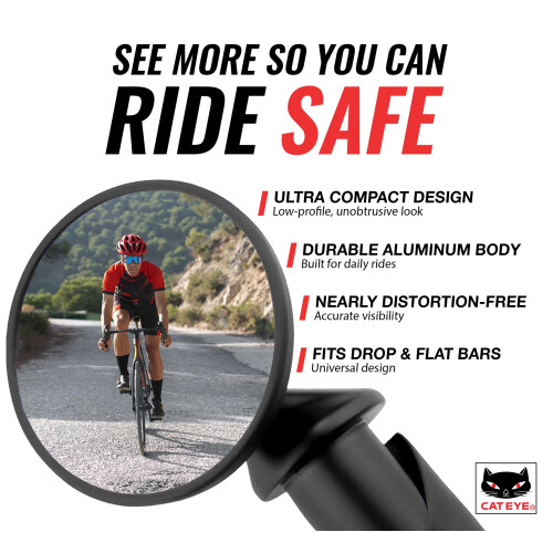 CatEye CatEye BM-45 Bar End Mirror: Clear RearView for Cyclists; Easy to 2