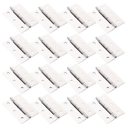 16Pcs Stainless Steel Back Flap Hinges Silver for Doors and Toolboxes