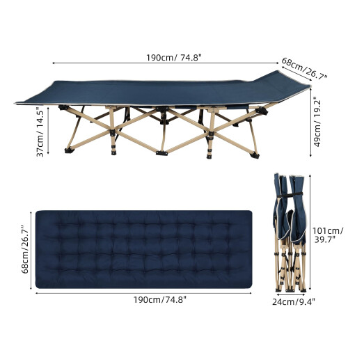 WoldTrek Camping Cot with Thick Pad Folding Camping Cot Oversize Cots for S 1