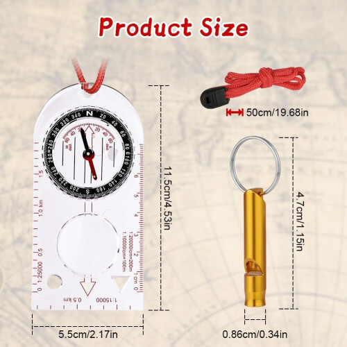 Flintronic 2PCS Navigation Compass Hiking Compass with Luminous Function Wa 1