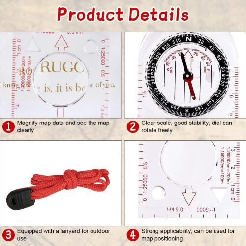 Flintronic 2PCS Navigation Compass Hiking Compass with Luminous Function Wa 2