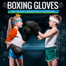 RDX Kids Boxing Gloves Sparring and Muay Thai Maya Hide Leather, KARA Patent Pending Junior Training Mitt for Kickboxing, Punch Bag, Focus Pads, MMA,