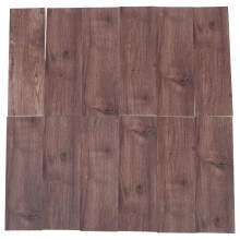 32Pcs Wear-Resistant Coffee PVC Wood Grain Floor and Wall Tile Decals