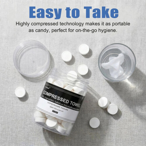 100pcs Compressed Towels Disposable Tissue Mini Portable Compressed 1