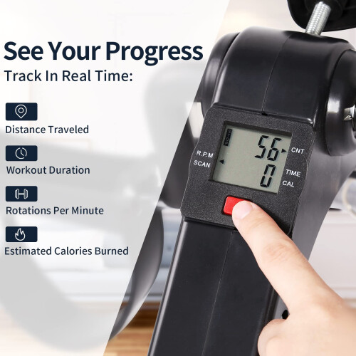 AGM Foldable Mini Pedal Exerciser Compact Arm Leg Exercise Bike with LCD Di 2