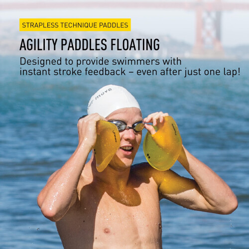 FINIS FINIS Unisex Agility Paddle Floating Medium, Yellow, M UK 1