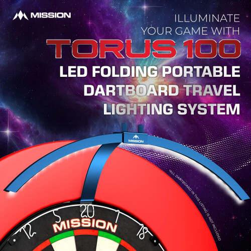 Mission  TOR100 Torus 100 LED Dartboard Light  Folding Portable Lighting Sy 1