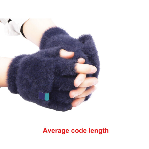 Reversible Flip Top Fingerless Gloves Breathable-Deep Blue 2