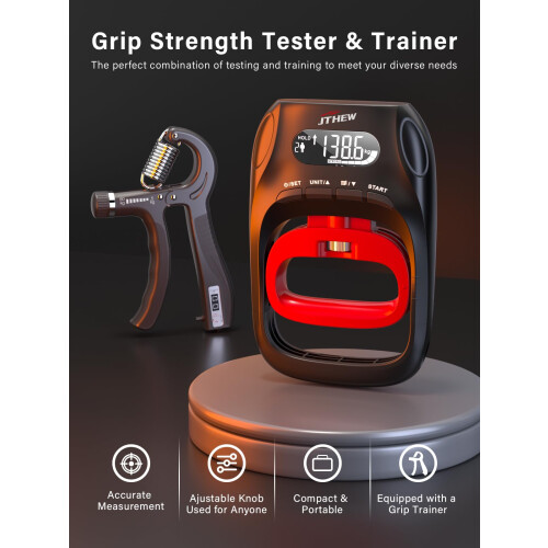 JTHEW Grip Strength Tester Trainer - Electronic Hand Dynamometer of 1