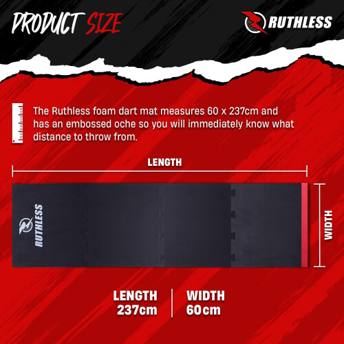 Ruthless  Puzzle Foam Dart Mat for Beginners and Professionals  Black  Red 2
