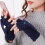 Winter Gloves With Expose Fingertips Soft Plush Half-khaki 7