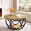 Tribesigns Tribesigns Round Coffee Table, 80 cm Wooden Table with 2-Tier Storage 3