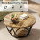 Tribesigns Tribesigns Round Coffee Table, 80 cm Wooden Table with 2-Tier Storage 5