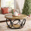 Tribesigns Tribesigns Round Coffee Table, 80 cm Wooden Table with 2-Tier Storage 6